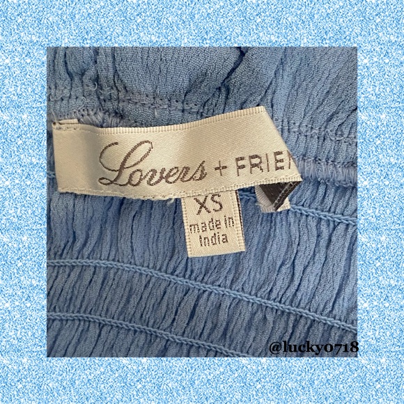 Lovers + Friends EUC Blue Monaco Smocked Top XS - Picture 7 of 8